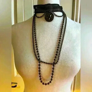 Vintage KH studio steampunk mesh choker necklace